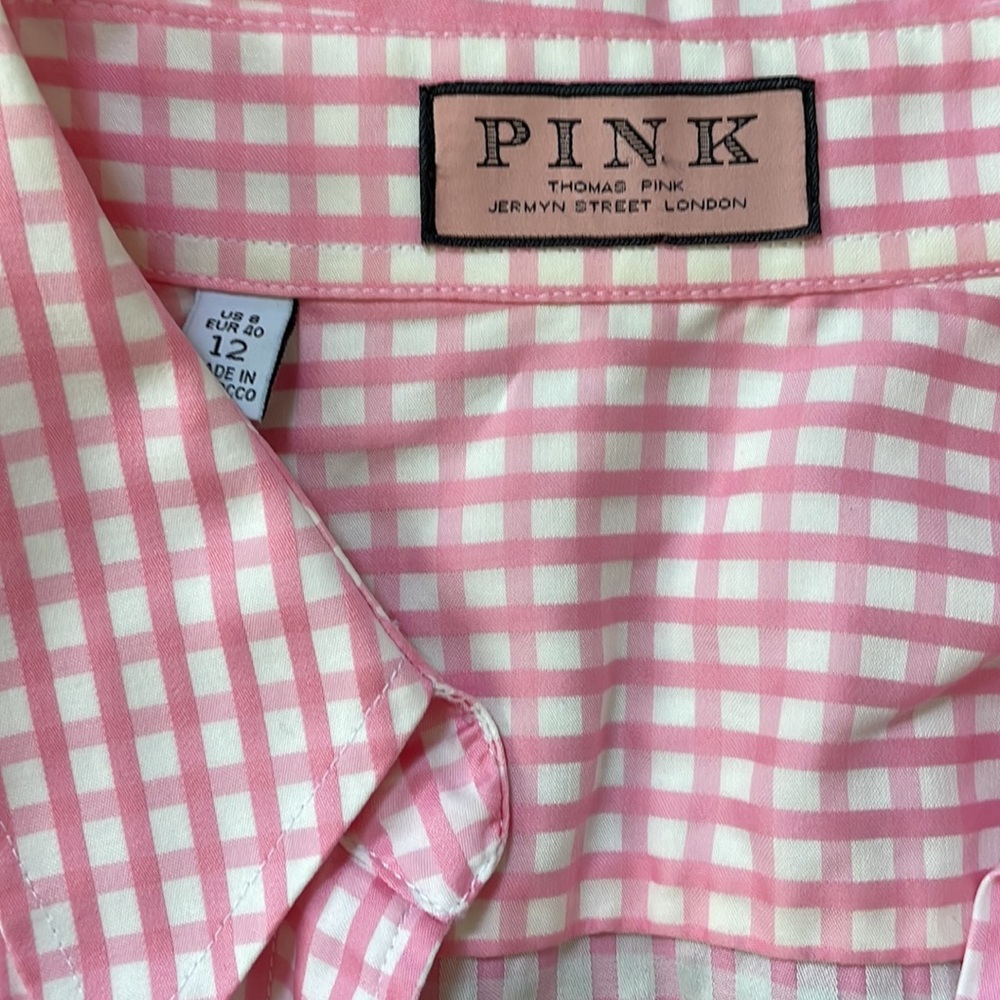 Thomas Pink 3/4 Sleeve Shirt Gingham